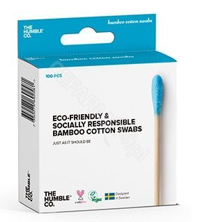 Humble Brush biodegradowalne patyczki kosmetyczne bambusowe x 100 szt (niebieskie)