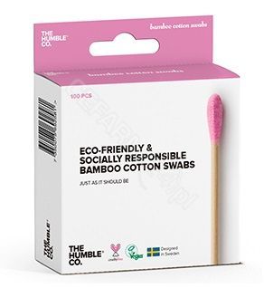 Humble Brush biodegradowalne patyczki kosmetyczne bambusowe x 100 szt (różowe)