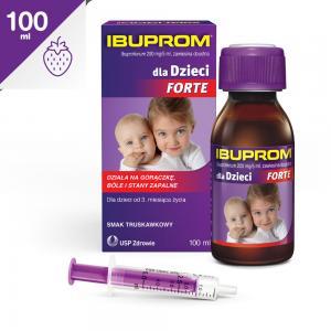 Ibuprom dla dzieci Forte 200 mg/5 ml zawiesina o smaku truskawkowym 100 ml