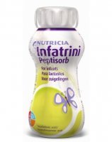 Infatrini Peptisorb 4 x 200 ml - mieszanka mlekozastępcza, hydrolizat serwatki, wskazana w alergii pokarmowej i biegunkach przewlekłych