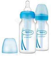 Dr Brown's butelka antykolkowa standardowa OPTIONS (wąska szyjka) 2 x 120 ml (niebieska)