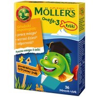 Moller's Omega-3 rybki x 36 żelków o smaku pomarańczowo - cytrynowym