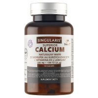 Singularis Calcium naturalny wapń ze skorupek jaj kurzych + witamina D3 z lanoliny x 120 kaps