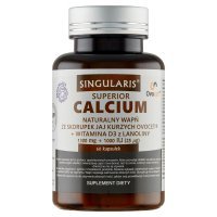 Singularis Calcium naturalny wapń ze skorupek jaj kurzych + witamina D3 z lanoliny x 60 kaps