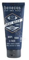Benecos for Men Only 3w1 Naturalny odświeżający żel do mycia ciała, twarzy i włosów 200 ml