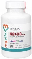 MyVita naturalna witamina K2 + D3 Max x 250 tabl