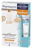 Pharmaceris F promocyjny zestaw - fluid ochronno - korygujący z ochroną spf 50+ SAND (02) 30 ml + nawilżający mini krem pod makijaż 15 ml GRATIS!!!