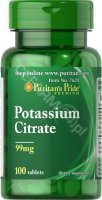 Puritan's Pride Potas Cytrynian 99 mg x 100 tabl