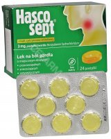 Hascosept 3 mg x 24 pastylki do ssania o smaku cytrynowo - miodowym