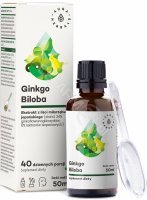 Aura Herbals Ginkgo Biloba płyn 50 ml + Cynk organiczny (10 mg) + witamina D3 + selen x 36 pastylek do ssania GRATIS!!!