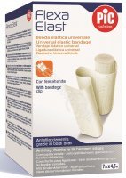 PIC FlexaElast bandaż elastyczny o średnim ucisku 7 cm x 4,5 m ze spinką biały