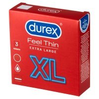 Durex Feel Thin XL prezerwatywy cienkie powiększone x 3 szt