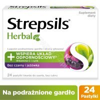 Strepsils Herbal czarny bez i jeżówka na gardło do ssania pastylkix  24 szt