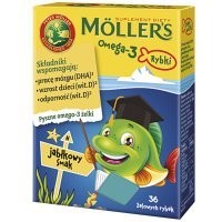 Moller's Omega-3 rybki x 36 żelków o smaku jabłkowym