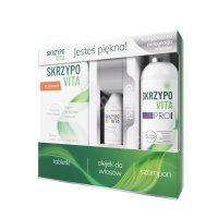 Skrzypovita Pro promocyjny zestaw - 1 x dziennie x 42 tabl + szampon przeciw wypadaniu włosów 200 ml + olejek do włosów GRATIS