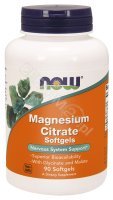 NOW Foods Magnesium Citrate + jabłczan i chelat magnezu x 90 kaps