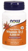 NOW Foods Witamina D-3 High Potency 5000 IU x 240 kaps
