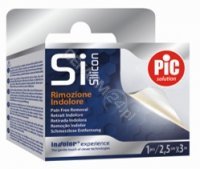 PIC SiSilicon plaster silikonowy 2,5 cm x 3 m na rolce z włókniny z technologią silikonową