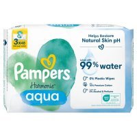Pampers Harmonie Aqua chusteczki nawilżane 3 x 48 szt (0% plastic)