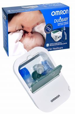 Inhalator OMRON Duobaby - kompresorowy z aspiratorem do nosa + Termometr elektroniczny Omron EcoTemp Smart MC-341-E GRATIS!!!
