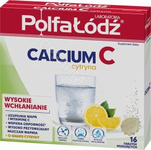 Laboratoria Polfa Łódź Calcium C cytryna x 16 tabl musujących