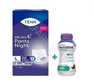 Majtki chłonne TENA Pants Proskin Super Night L x 30 szt + Nutridrink Skin Repair o smaku czekoladowym 200 ml GRATIS !!!