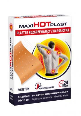 MAXI HOT PLAST plaster rozgrzewający z kapsaicyną 10 cm x 15 cm x 50 szt