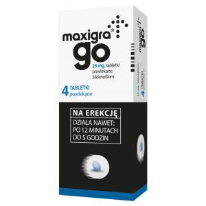 Maxigra go 25 mg x  4 tabl powlekane