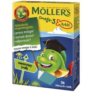 Moller's Omega-3 rybki x 36 żelków o smaku owocowym