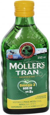 Moller's tran norweski o aromacie cytrynowym 250 ml + tatuaże dla dzieci GRATIS!!!