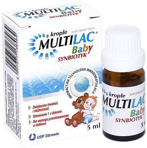 Multilac Baby synbiotyk krople 5 ml + opaska NIEZGUBKA na rękę dla dzieci GRATIS!!!
