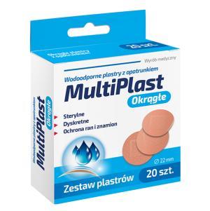 MultiPlast okrągłe plastry z opatrunkiem  x 20 szt