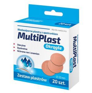 MultiPlast okrągłe plastry z opatrunkiem  x 20 szt