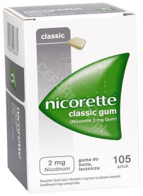 Nicorette classic gum 2 mg x 105 szt (import równoległy Inpharm)