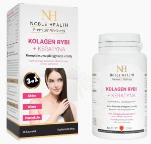 Noble health Kolagen rybi + Keratyna x 60 kaps