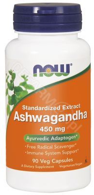 NOW Foods Ashwagandha 450 mg – Ekstrakt standaryzowany x 90 kaps