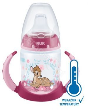 NUK butelka First Choice z uchwytami ze wskaźnikiem temperatury Bambi 150 ml