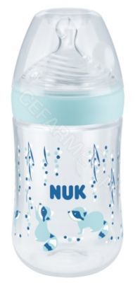 NUK butelka Nature Sense z PP ze wskaźnikiem temperatury M 260 ml (niebieska)