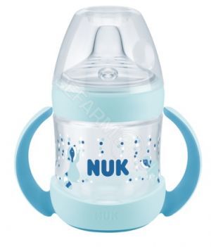 NUK butelka Nature Sense z uchwytami ze wskaźnikiem temperatury 150 ml (niebieska)