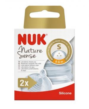 NUK silikonowy smoczek do butelki Nature Sense (6-18 miesięcy) S x 2 szt