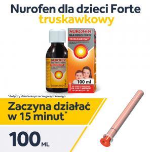 Nurofen dla dzieci Forte ibuprofen 200 mg/5 ml smak truskawkowy zawiesina 100 ml