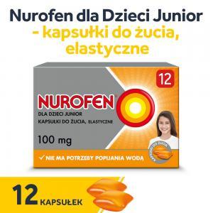 Nurofen dla dzieci Junior ibuprofen 100 mg kapsułki do żucia x 12 szt