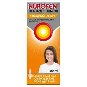 Nurofen dla dzieci Junior ibuprofen smak pomarańczowy zawiesina 100 ml