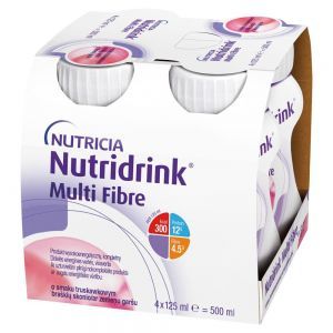 Nutridrink multi fibre truskawkowy 4 x 125 ml