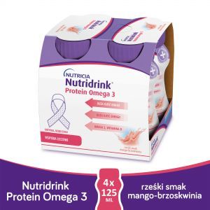 Nutridrink protein Omega-3 o rześkim smaku mango-brzoskwinia 4 x 125 ml