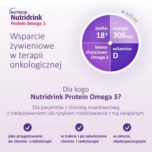 Nutridrink protein Omega-3 o rześkim smaku truskawkowo-malinowym  4 x 125 ml