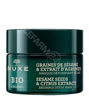 Nuxe Bio rozświetlająca maska detoksykująca - ekstrakt z cytrusów i ziaren sezamu 50 ml