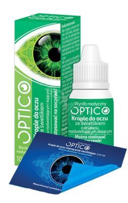 Optico krople do oczu ze świetlikiem 10 ml + chusteczka do czyszczenia okularów GRATIS!!!