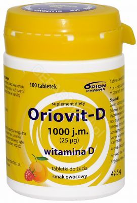 Oriovit - D 1000 j.m x 100 tabl do żucia
