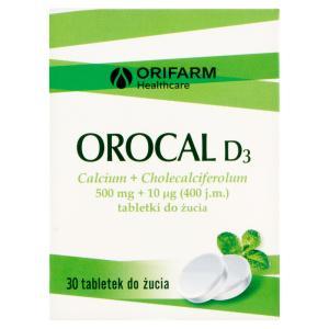 Orocal d3 500 mg+10 mcg x 30 tabl do żucia